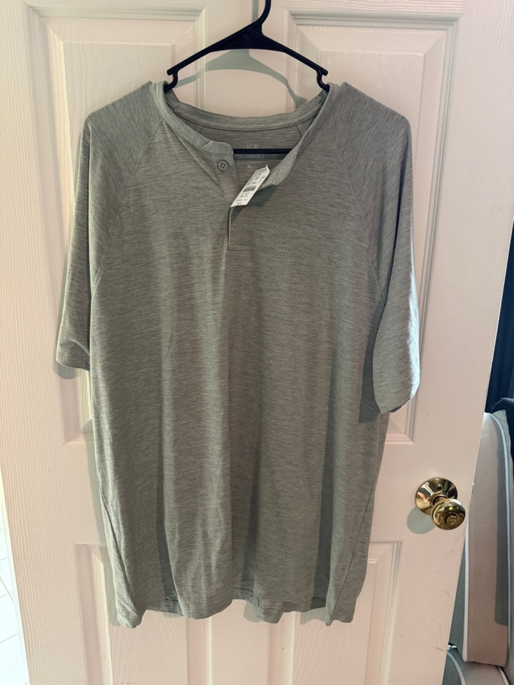 J. Crew Men's Heather Grey Short-Sleeve Henley